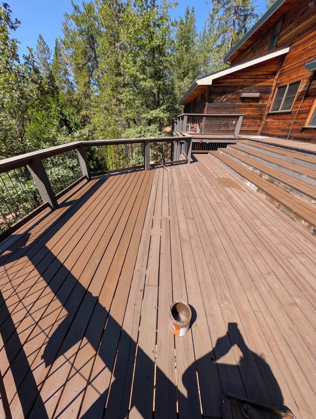 A deck after being stripped back and restained