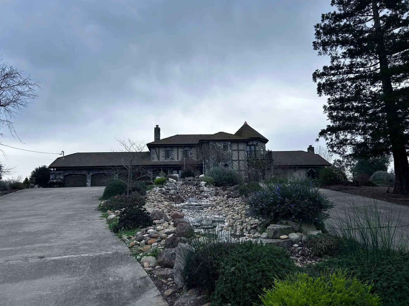 A hillside property checked between owner visits