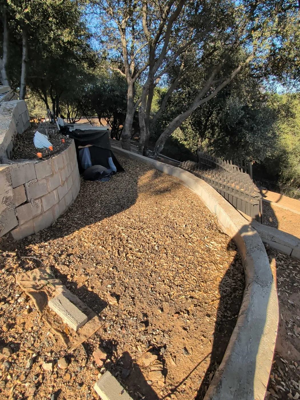 Planting beds cleared and re-dressed with fresh gravel